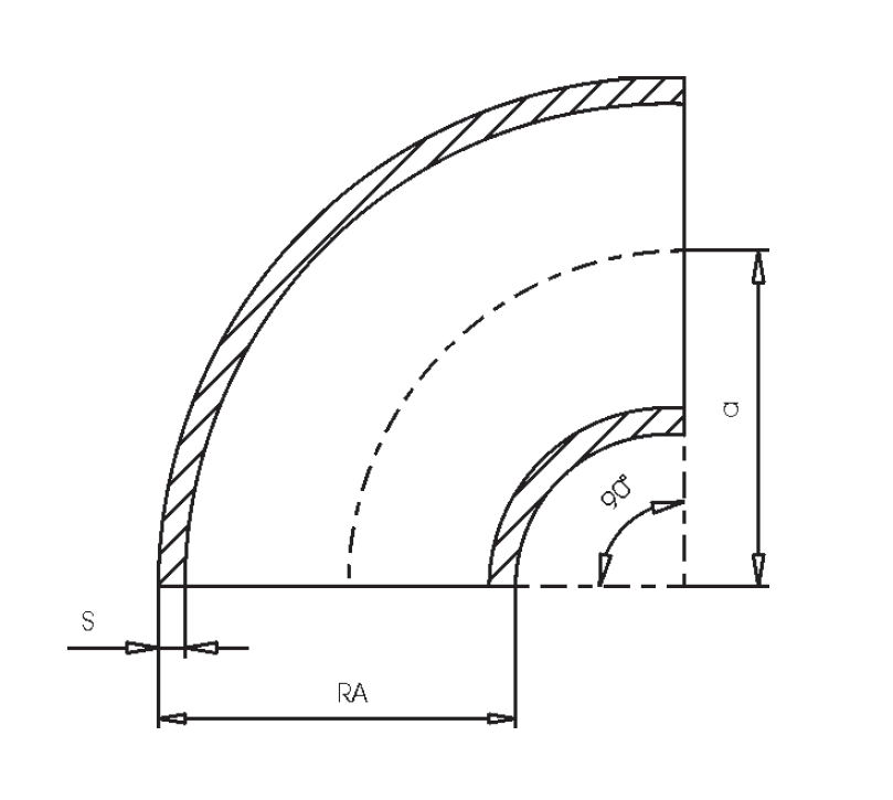 Dirsek — Uzun Radüs (90°/30°/45°/60°) — 90°