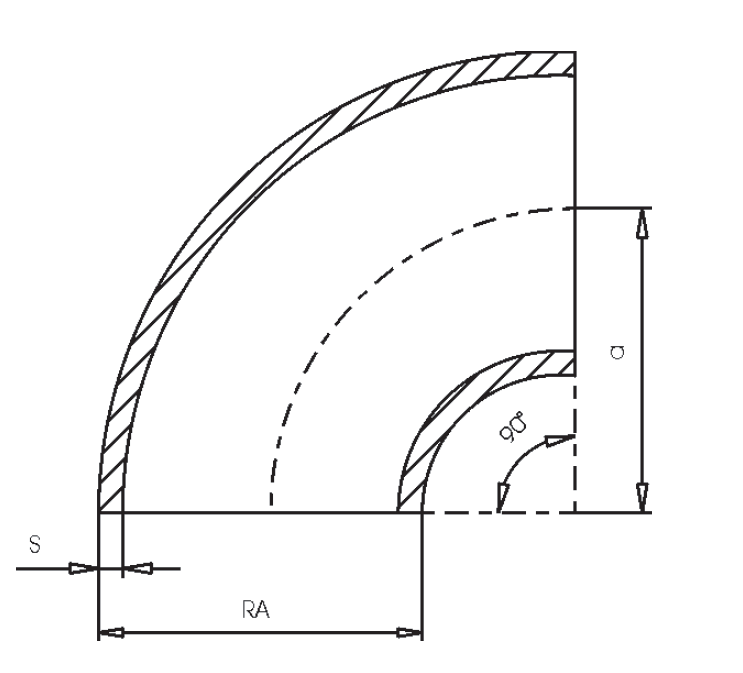 Dirsek — Kısa Radüs (90°/30°/45°/60°) — 90°