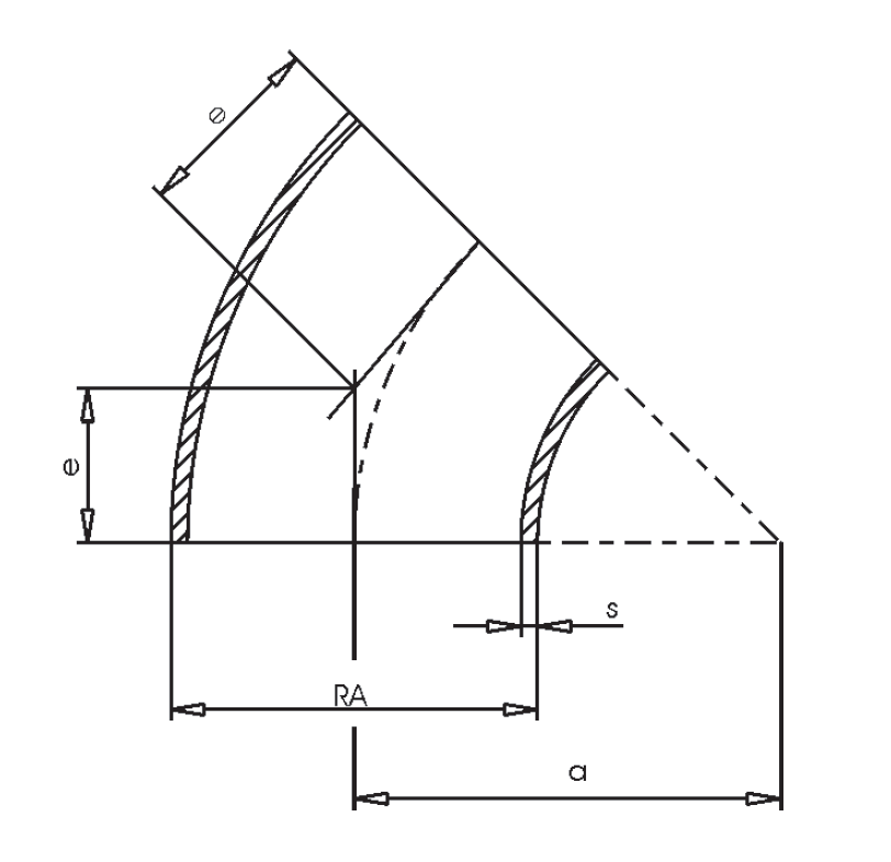 Dirsek — Kısa Radüs (90°/30°/45°/60°) — 30° / 45° / 60°